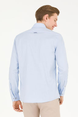 Рубашка мужская голубая Uzunkol Basic - U.s. polo assn фото 5