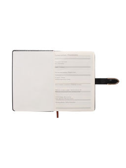 Ежедневник недатированный А5, с хлястиком, 112 листов в линейку, пвх, черный - Simaland фото 3