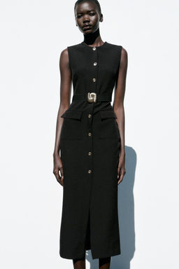 MIDI CREPE BELT DRESS - Zara фото 3