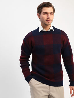 Джемпер мужской CASINO c121-клетка синий 049