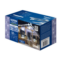 ULD-B12006-195/TTK WHITE IP44 Бахрома светодиодная с эффектом мерцания, 12м. Соединяемая. 195 светодиодов. Белый свет. Провод прозрачный. ТМ Uniel