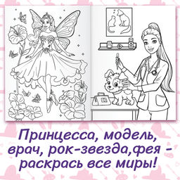 Раскраска Для девочек, 48 картинок - Буква-ленд фото 2