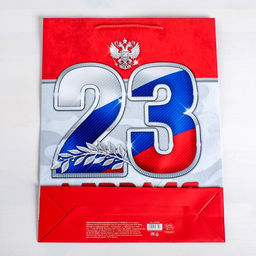 Цена за 2 шт. Пакет подарочный ламинированный, упаковка, «23 февраля!», MS 18×23×10 см
