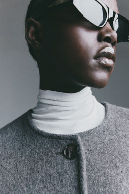 Abrigo en mezcla de lana con cuello tipo bufanda - H&m фото 9