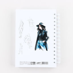 Скетчбук в твердой обложке, на гребне А5 80 листов «Девушка»