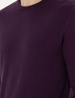 Mor Slim Fit Bisiklet Yaka Basic Triko Kazak - Pierre cardin фото 7