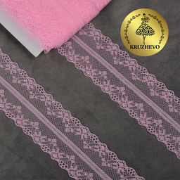 Кружево-трикотаж KRUZHEVO арт.TBY 150-1 шир.40мм цв.12 розовый, уп.27,4м