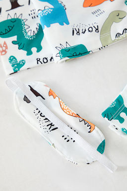 Ekru Yumusak Dokulu Erkek Cocuk Bask?l? Orme Pijama Tak?m TKDAW25AU00111 - Trendyolmilla фото 2