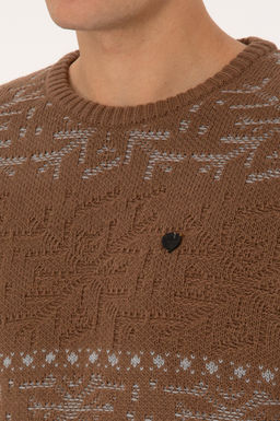 Erkek Comfort Fit Bisiklet Yaka Kahverengi Kazak - U.s. polo assn фото 7