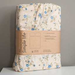 КПБ Чистый хлопок 1,5 спальный, наволочки 50х70, поплин, 100% хлопок, Гербариум ВБ Пододеяльник 146х215 с прорезью, простыня классическая 150х215 подшита с 4-х сторон, наволочки 50х70 с клапаном - 2 шт. - Традиция фото 72