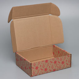 Цена за 2 шт. Коробка новогодняя складная «С Новым годом», бурый, 27×21×9 см