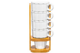 Набор 4 кружек 170 мл 10,5*8,5*21 см Ампир на бамбуковой подставке - Elan gallery фото 7