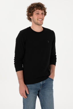 Erkek Slim Fit Bisiklet Yaka Siyah Basic Kazak - U.s. polo assn фото 3