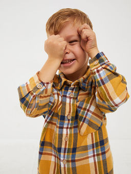 Uzun Kollu Ekose Desenli Erkek Bebek G?mlek - Waikiki фото 3