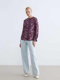 Bisiklet Yaka Desenli Bluz