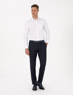 Beyaz %100 Pamuk Parlak Saten Regular Fit Uzun Kollu Basic G_mlek