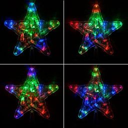 Эл. гирлянда диодная - наконечник на елку "Звезда" 19см 15 цветных ламп (KRV-062) в пакете