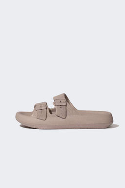 Мужские тапочки Eva с двойной полоской на высокой подошве - Defacto фото 2