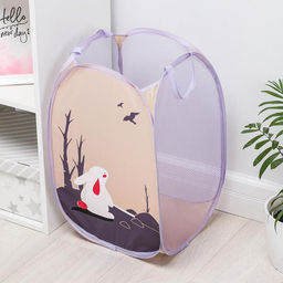 Корзина для игрушек Доляна Зайка, складная, 323252 см, сиреневая