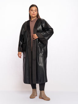 Плащ кожаный TKA05221BLK01