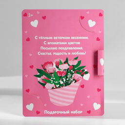 Цена за 2 шт. Подарочный набор блокнот с раскраской А6 и ручка 8 марта
