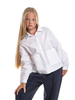 Рубашка белая для девочки в школу 22-7663 белый - Mini maxi фото 15