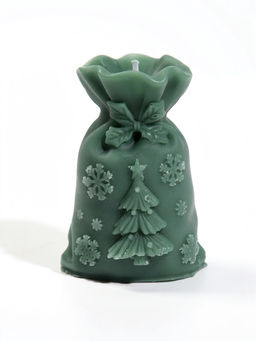 Свеча новогодняя «Мешочек с подарками», 5.5×4.5×7 см, 7 ч, зелёный