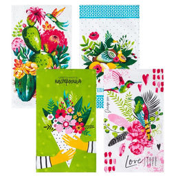 Набор полотенец кух. ДолянаЦветочного настроения 35х60см-4шт, 100% хл 100%хл