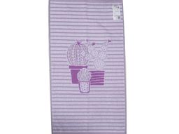 6с103.412ж1 Кактус полоска (фиалка-сер) Полотенце махровое 50х90см