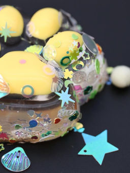 Мялка - антистресс Таба ЛАПКА со звёздочками, жёлтая, 6 x 7,3 см