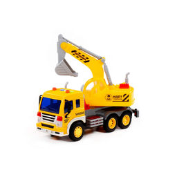 Сити, автомобиль-экскаватор инерционный (со светом и звуком) (жёлтый) (в коробке) - Полесье фото 3