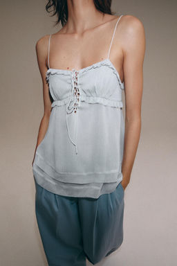 TOP VOLANTES ZW COLLECTION / Azul claro