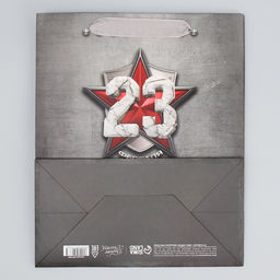 Цена за 2 шт. Пакет подарочный ламинированный, упаковка, С 23 февраля, ML 23?27?11.5 см