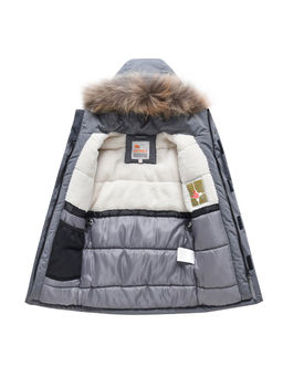 Парка зимняя подростковая для мальчика серого цвета 9331Sr