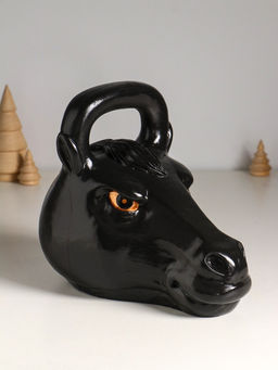 Копилка для денег Гиря конь, гипс, 20.5?25 см, чёрный