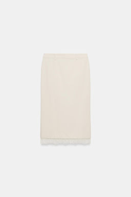 FALDA MIDI ENCAJE / Hueso - Zara фото 7