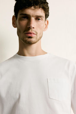 CAMISETA REGULAR FIT MANGA LARGA / Blanco roto - Zara фото 5