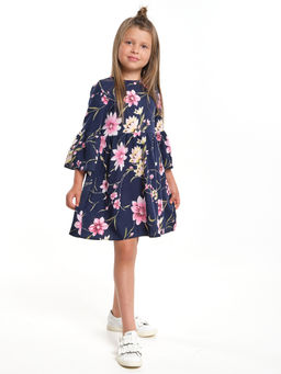 Платье для девочки UD 6531 синий/цветы