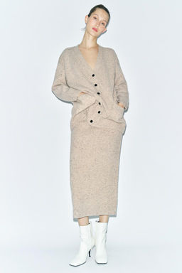 100% WOOL MIDI SKIRT