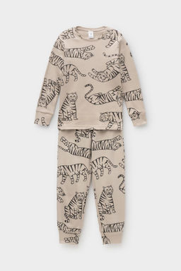 К 1552/24/темно-бежевый,тигры пижама д/дет яс