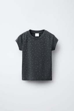 STRASS WASHED-EFFECT T-SHIRT