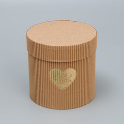 Шляпная коробка из микрогофры Сердце, 12 х 12 см