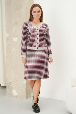 Костюм юбочный 4329 розово-бордовый - Fantazia mod фото 3