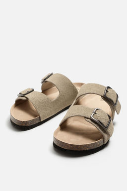 DOUBLE BUCKLE LEATHER SANDALS - Zara фото 4