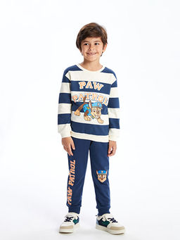 Bisiklet Yaka Uzun Kollu Paw Patrol Bask?l? Erkek ?ocuk Sweatshirt