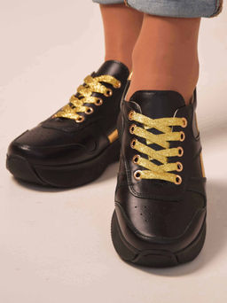 Кроссовки 132.omegabl.Черный золото R