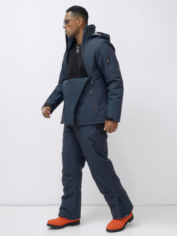 Горнолыжный костюм анорак мужской зимний темно-серого цвета 389TC - Leifensh фото 20