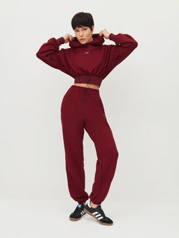 Спортивные брюки с высокой посадкой и поясом со шнуром на стоппере - NEVERLATE фото 6