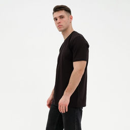 Футболка мужская, чёрная, размер 48