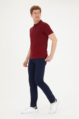 Мужская бордово-красная базовая футболка - U.s. polo assn фото 11